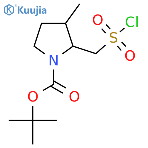 tert-butyl 2-(chlorosulfonyl)methyl-3-methylpyrrolidine-1-carboxylate structure