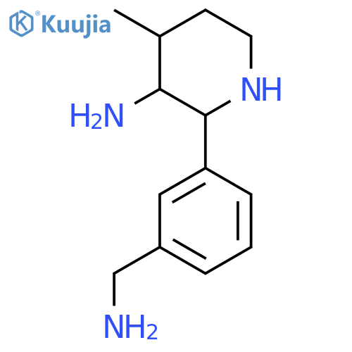 2-3-(aminomethyl)phenyl-4-methylpiperidin-3-amine structure
