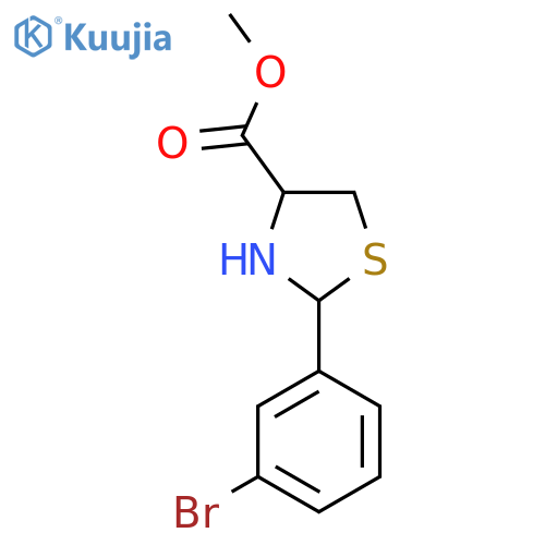 methyl 2-(3-bromophenyl)-1,3-thiazolidine-4-carboxylate structure
