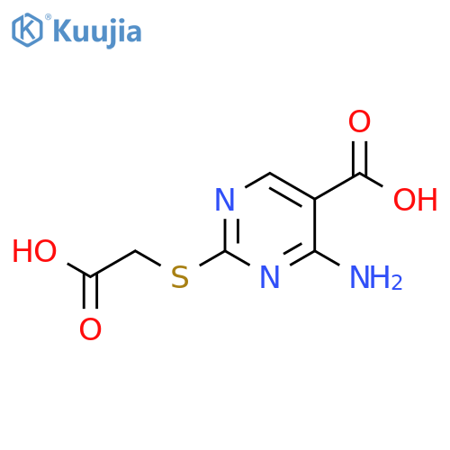 4-amino-2-(carboxymethyl)sulfanylpyrimidine-5-carboxylic acid structure