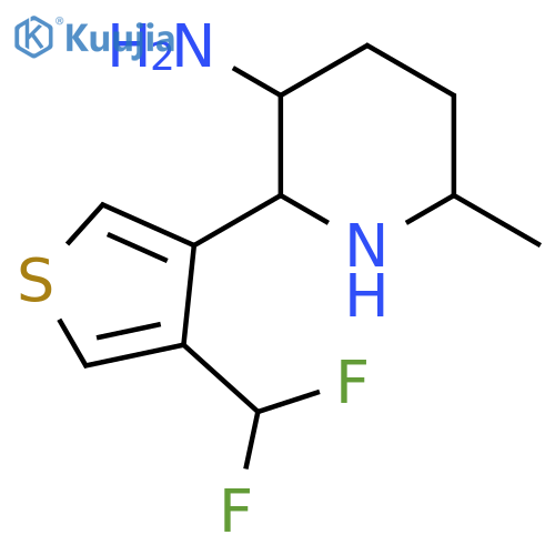 2-4-(difluoromethyl)thiophen-3-yl-6-methylpiperidin-3-amine structure