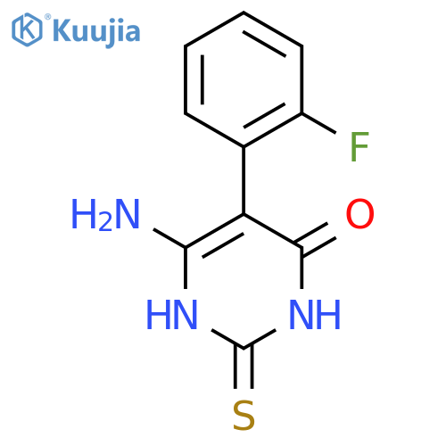 6-amino-5-(2-fluorophenyl)-2-sulfanyl-3,4-dihydropyrimidin-4-one structure