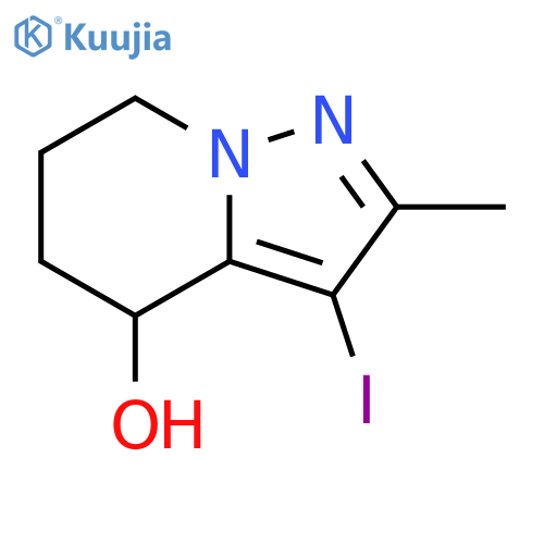 3-iodo-2-methyl-4H,5H,6H,7H-pyrazolo[1,5-a]pyridin-4-ol structure