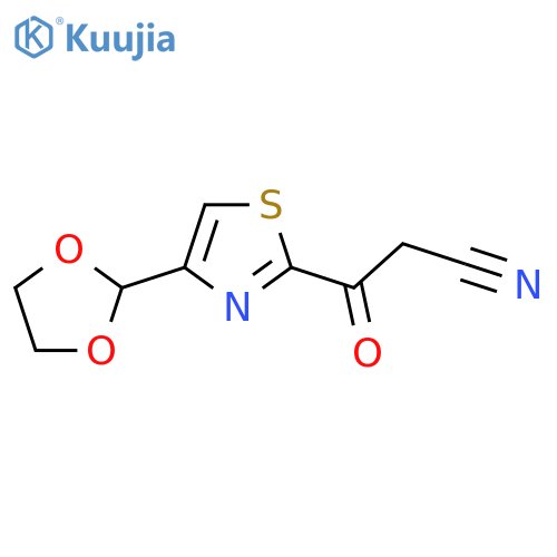 3-4-(1,3-dioxolan-2-yl)-1,3-thiazol-2-yl-3-oxopropanenitrile structure