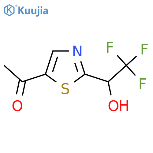 1-2-(2,2,2-trifluoro-1-hydroxyethyl)-1,3-thiazol-5-ylethan-1-one structure
