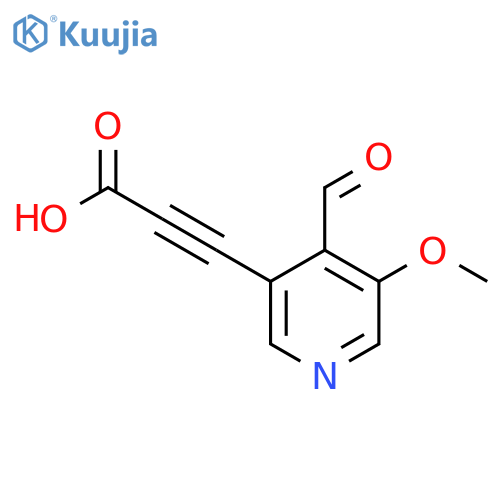 3-(4-formyl-5-methoxypyridin-3-yl)prop-2-ynoic acid structure