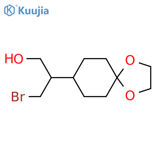 3-Bromo-2-{1,4-dioxaspiro[4.5]decan-8-yl}propan-1-ol structure