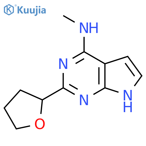 N-methyl-2-(oxolan-2-yl)-7H-pyrrolo[2,3-d]pyrimidin-4-amine structure