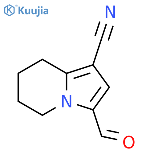 3-formyl-5,6,7,8-tetrahydroindolizine-1-carbonitrile structure
