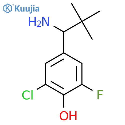 4-(1-amino-2,2-dimethylpropyl)-2-chloro-6-fluorophenol structure