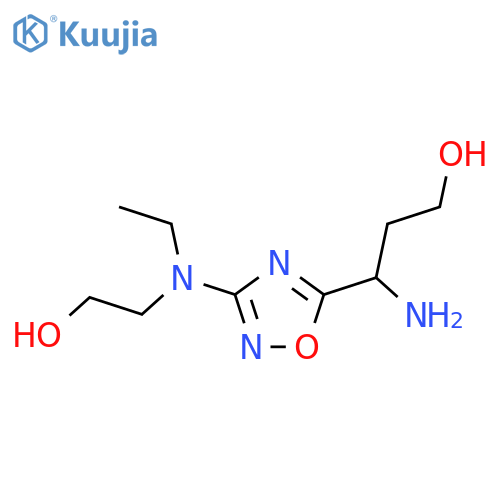 3-amino-3-{3-ethyl(2-hydroxyethyl)amino-1,2,4-oxadiazol-5-yl}propan-1-ol structure
