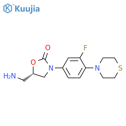 2-Oxazolidinone,5-(aminomethyl)-3-[3-fluoro-4-(4-thiomorpholinyl)phenyl]-, (5S)- structure