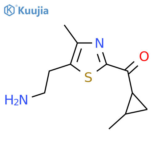 2-4-methyl-2-(2-methylcyclopropanecarbonyl)-1,3-thiazol-5-ylethan-1-amine structure