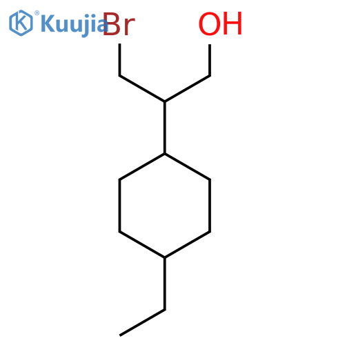 3-bromo-2-(4-ethylcyclohexyl)propan-1-ol structure