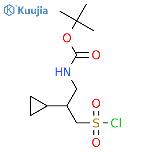 tert-butyl N-3-(chlorosulfonyl)-2-cyclopropylpropylcarbamate structure