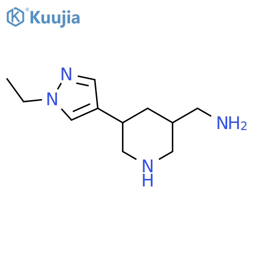 5-(1-ethyl-1H-pyrazol-4-yl)piperidin-3-ylmethanamine structure