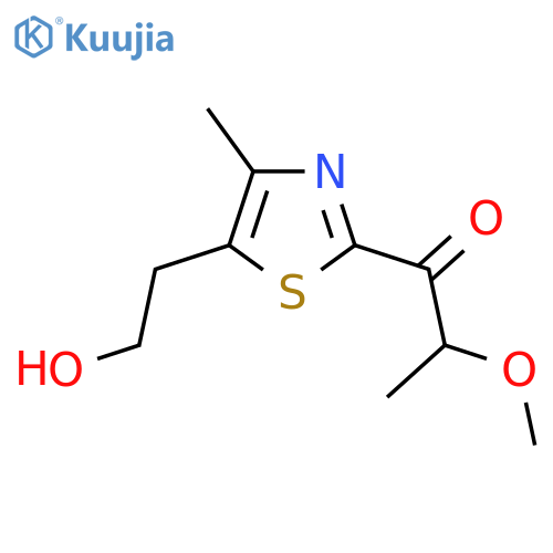 1-5-(2-hydroxyethyl)-4-methyl-1,3-thiazol-2-yl-2-methoxypropan-1-one structure