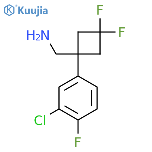 1-(3-chloro-4-fluorophenyl)-3,3-difluorocyclobutylmethanamine structure