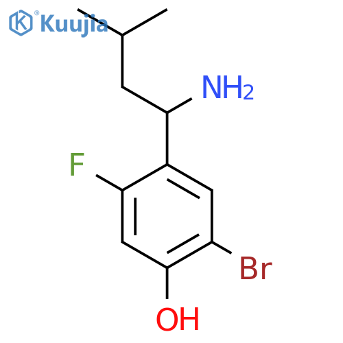 4-(1-amino-3-methylbutyl)-2-bromo-5-fluorophenol structure