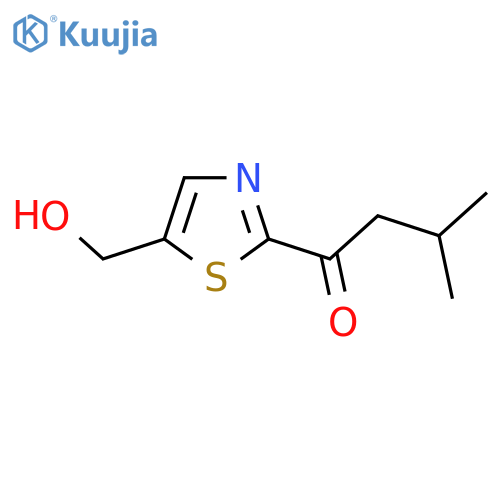 1-5-(hydroxymethyl)-1,3-thiazol-2-yl-3-methylbutan-1-one structure