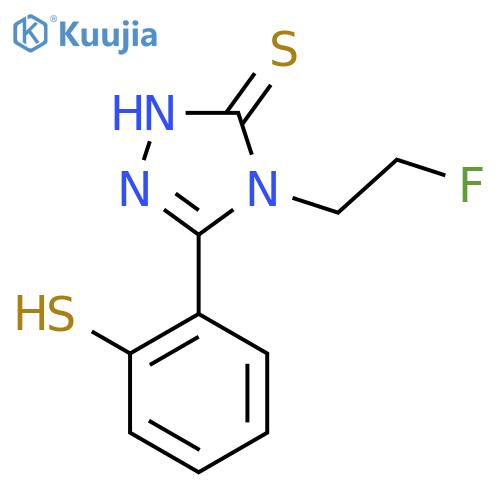 4-(2-fluoroethyl)-5-(2-sulfanylphenyl)-4H-1,2,4-triazole-3-thiol structure