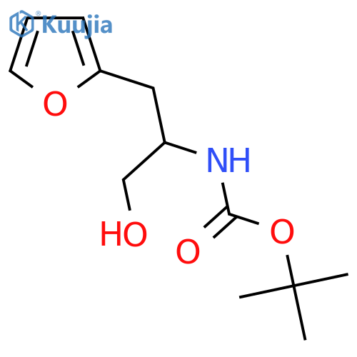 tert-butyl N-1-(furan-2-yl)-3-hydroxypropan-2-ylcarbamate structure