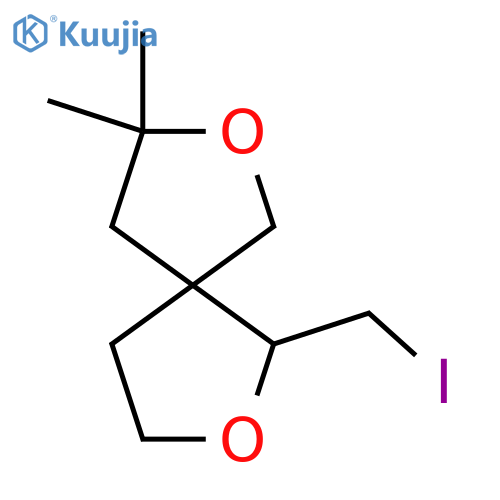 1-(iodomethyl)-8,8-dimethyl-2,7-dioxaspiro4.4nonane structure