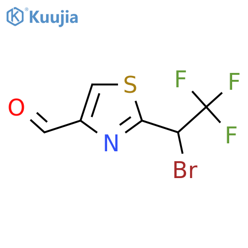 2-(1-bromo-2,2,2-trifluoroethyl)-1,3-thiazole-4-carbaldehyde structure