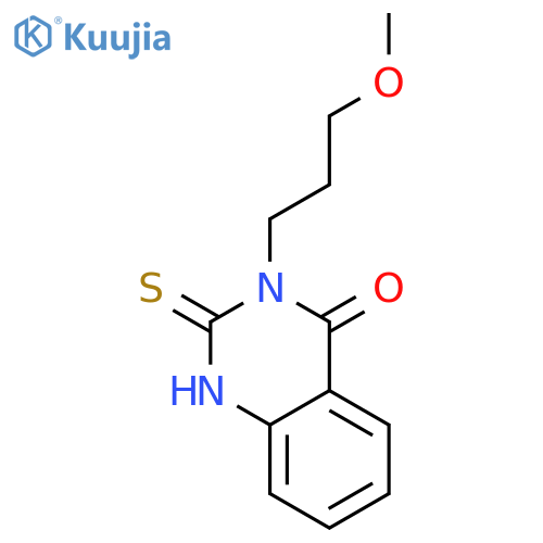 3-(3-methoxypropyl)-2-sulfanylidene-1,2,3,4-tetrahydroquinazolin-4-one structure
