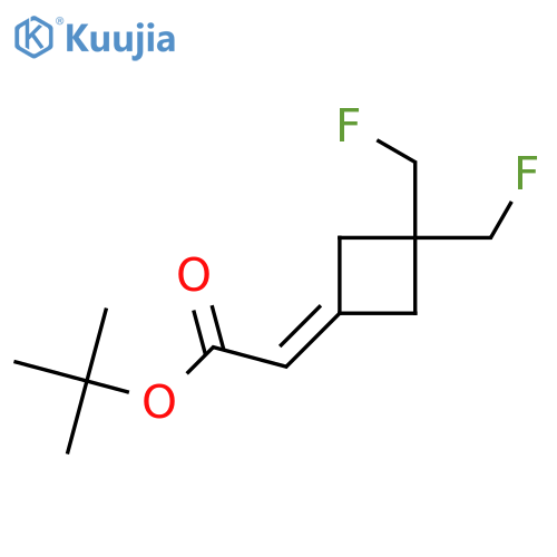 tert-butyl 2-3,3-bis(fluoromethyl)cyclobutylideneacetate structure