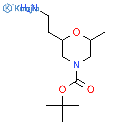 Tert-butyl 2-(2-aminoethyl)-6-methylmorpholine-4-carboxylate structure
