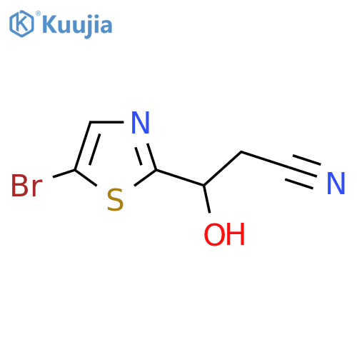 3-(5-Bromo-1,3-thiazol-2-yl)-3-hydroxypropanenitrile structure