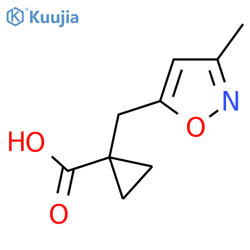 1-(3-methyl-1,2-oxazol-5-yl)methylcyclopropane-1-carboxylic acid structure