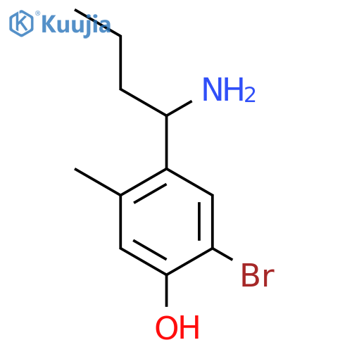 4-(1-aminobutyl)-2-bromo-5-methylphenol structure