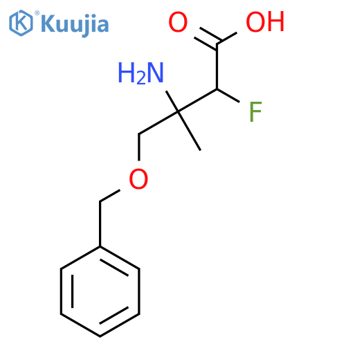 3-amino-4-(benzyloxy)-2-fluoro-3-methylbutanoic acid structure