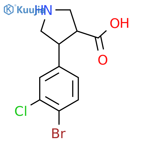 4-(4-Bromo-3-chlorophenyl)pyrrolidine-3-carboxylic acid structure