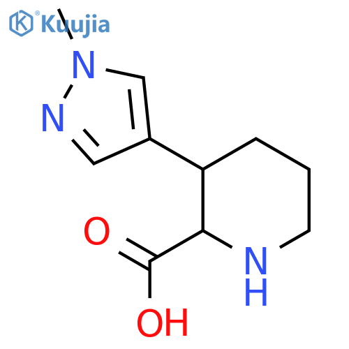 3-(1-methyl-1H-pyrazol-4-yl)piperidine-2-carboxylic acid structure
