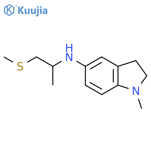 1-methyl-N-1-(methylsulfanyl)propan-2-yl-2,3-dihydro-1H-indol-5-amine structure