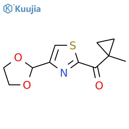 4-(1,3-dioxolan-2-yl)-2-(1-methylcyclopropanecarbonyl)-1,3-thiazole structure