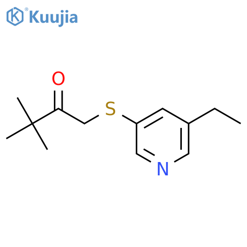 1-(5-ethylpyridin-3-yl)sulfanyl-3,3-dimethylbutan-2-one structure