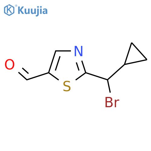 2-bromo(cyclopropyl)methyl-1,3-thiazole-5-carbaldehyde structure