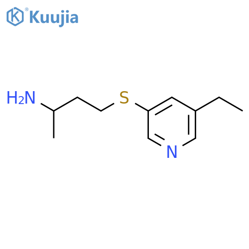4-(5-ethylpyridin-3-yl)sulfanylbutan-2-amine structure