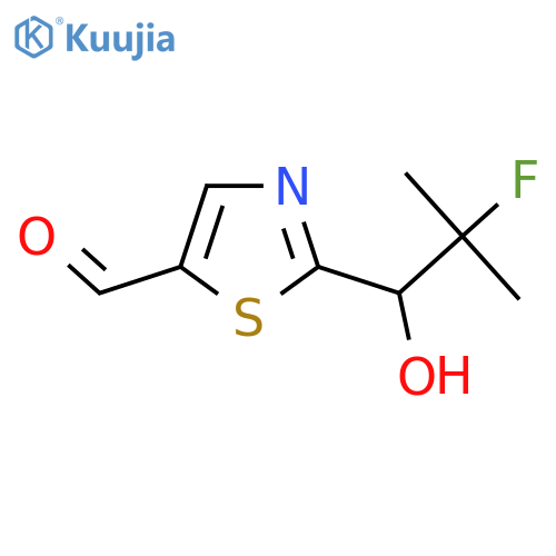 2-(2-fluoro-1-hydroxy-2-methylpropyl)-1,3-thiazole-5-carbaldehyde structure