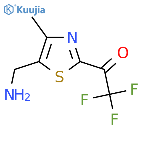 1-5-(aminomethyl)-4-methyl-1,3-thiazol-2-yl-2,2,2-trifluoroethan-1-one structure