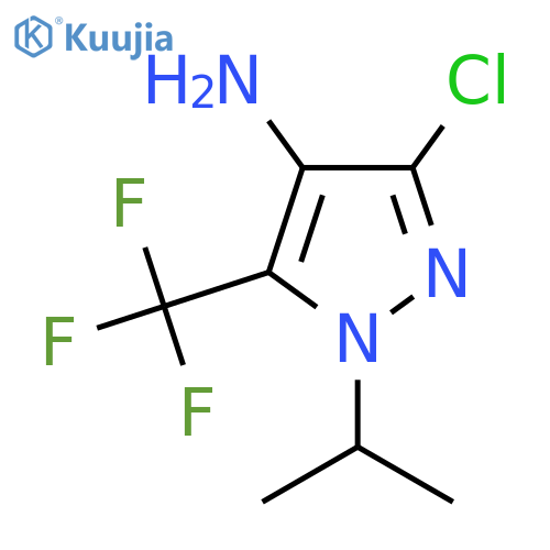 3-chloro-1-(propan-2-yl)-5-(trifluoromethyl)-1H-pyrazol-4-amine structure