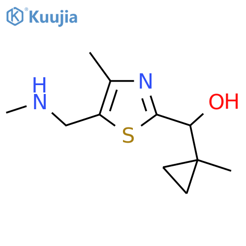 {4-methyl-5-(methylamino)methyl-1,3-thiazol-2-yl}(1-methylcyclopropyl)methanol structure