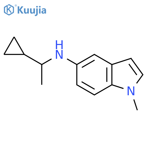 N-(1-cyclopropylethyl)-1-methyl-1H-indol-5-amine structure