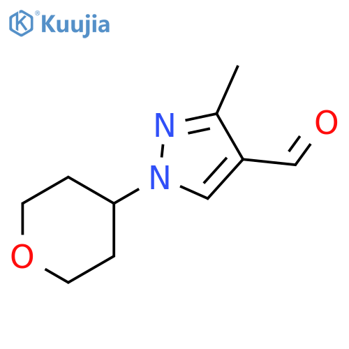 3-methyl-1-(oxan-4-yl)-1H-pyrazole-4-carbaldehyde structure