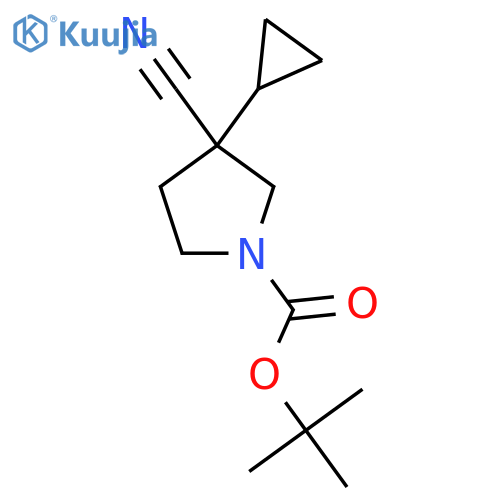 Tert-butyl 3-cyano-3-cyclopropylpyrrolidine-1-carboxylate structure