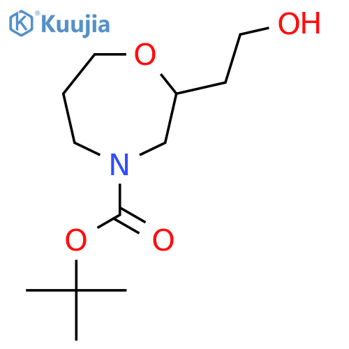 Tert-butyl 2-(2-hydroxyethyl)-1,4-oxazepane-4-carboxylate structure